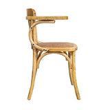 Biscottini chaise avec accoudoirs 77x45x42 cm | Chaises cuisine bois | Chaises salle à manger bois finition naturelle | Chaise cuisine assise en rotin