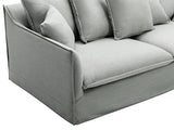 Vente-unique - Canapé 3 Places en Tissu et Lin Gris SANKA