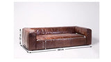 Kare Cubetto 3 Places XXL Grand Moderne 2/3 canapé-lit en Cuir 67 x 259 x 110 cm, Bois partiel, MDF, Marron foncé, 3- Sitzer