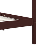 vidaXL Pin Massif Cadre de Lit à Baldaquin Lit Double Lit Adulte Lit Coffre Sommier à Lattes Chambre à Coucher Maison Intérieur Marron Foncé 180x200 cm