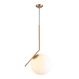 MZStech Moderne Mode Suspension Lampe Fer Verre LED Luminaire Suspension Boule Verre Vec Du Métal Doré(25CM)