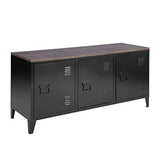 MEUBLE COSY Grand Espace Armoire Métallique, 3 Portes Métal Bureau Armoire, Buffet de Rangement, Meuble Télévision
