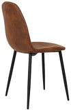 CLP Chaise De Salle A Manger Napier en Similicuir Tissu Ou Velours I Chaise avec Surface D'assise Matelassée Pieds en Metal I Charge Max.150 Kg, Couleur:Marron, matière:Vintage Similicuir