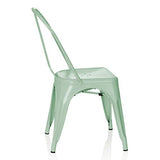 hjh OFFICE 645037 Chaise de bistrot VANTAGGIO Chaise de bistrot blanc mat en métal brossé au design industriel, empilable