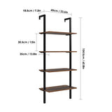 Homfa Etagère de Rangement Murale Vintage Bibliothèque Etagère Multifonctionnelle Métal en Bois (60×18.5×154.5cm)