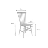 Alice's Home - Lot de 2 chaises Blanches à barreaux en Bois d'hévéa. Romie. L 50.8 x P 44.2 x H 90cm. Livraison Offerte. Garantie 2 Ans. Meilleur Prix Garanti !