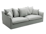 Vente-unique Canapé 3 Places en Tissu et Lin Gris SANKA