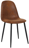 CLP Chaise De Salle A Manger Napier en Similicuir Tissu Ou Velours I Chaise avec Surface D'assise Matelassée Pieds en Metal I Charge Max.150 Kg, Couleur:Marron, matière:Vintage Similicuir