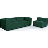 HOMIFAB Canapé modulable 4 Places en Velours côtelé Vert - Roma - Fabriqué en France