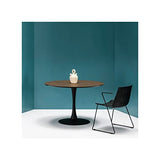 Tousmesmeubles Table de Repas Ronde Noyer/Noir Pied Central - Still - L 110 x l 110 x H 75 cm - Neuf