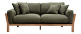Miliboo Canapé scandinave déhoussable 3 Places en Tissu Kaki et Bois Clair KYO