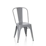 hjh OFFICE 645039 Chaise bistrot VANTAGGIO Brush Métal Gris Mat, Chaise au Style Industriel, empilable
