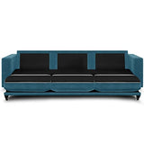 HOMIFAB Canapé 3 Places Convertibles en Velours Bleu Canard - Collection Viktor