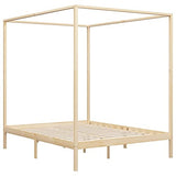 vidaXL Cadre de Lit à Baldaquin Lit Double Lit Adulte Lit Coffre Sommier à Lattes Chambre à Coucher Maison Intérieur 160x200 cm Bois de Pin Massif