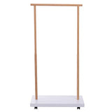Homcom Portant vêtements sur roulettes Design Cosy Chic dim. 80L x 45l x 150H cm MDF Blanc Bambou