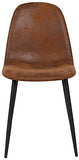 CLP Chaise De Salle A Manger Napier en Similicuir Tissu Ou Velours I Chaise avec Surface D'assise Matelassée Pieds en Metal I Charge Max.150 Kg, Couleur:Marron, matière:Vintage Similicuir