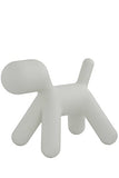 MagisMeToo Tabouret avec Surface Mate en polyéthylène Forme de Chien pour Enfant, Blanc, CL