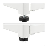 Relaxdays Console 2 Plateaux, Couloir et Salon, 70x110x30 cm, métal, Verre, Aspect Bois, Support à étagères, Blanc