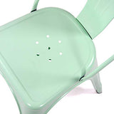hjh OFFICE 645037 Chaise de bistrot VANTAGGIO Chaise de bistrot blanc mat en métal brossé au design industriel, empilable