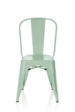 hjh OFFICE 645037 Chaise de bistrot VANTAGGIO Chaise de bistrot blanc mat en métal brossé au design industriel, empilable