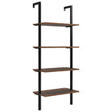 Homfa Etagère de Rangement Murale Vintage Bibliothèque Etagère Multifonctionnelle Métal en Bois (60×18.5×154.5cm)