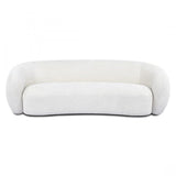 MATHI DESIGN Moon - Canapé 3 Places Tissu bouclé Blanc