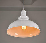 PETITES ECREVISSES Vintage Suspension Luminaire Industrielle E27 Ø29cm,Rétro Métal Lustre Abat-jour Lampe Plafonnier Eclairage Installation (Blanc)