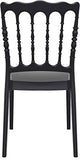 Lot de 4 chaises empilables Napoleon en Polypropylene Noir