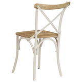 vidaXL Chaises à Dossier croisé Lot de 2 Blanc Bois de manguier Solide