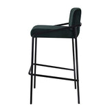 Damiware Lev Tabouret de Bar de qualité supérieure avec Housse en Velours ((Velours Vert Foncé, 75 cm)