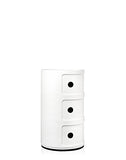 Kartell Componibili, Conteneur 3 éléments, Blanc, Base ronde