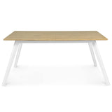 IDMarket - Table scandinave Extensible Inga 160-200 cm Plateau Bois Pieds Blancs