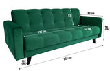 Canapé en lit Convertible avec Coffre de Rangement 3 Places Relax - en Tissu Velours - Salon & séjour - BONDA- Bleu Marine