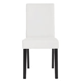 Mendler Lot de 2 chaises de séjour Littau, Simili-Cuir, Blanc Mat, Pieds foncés