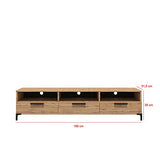 Selsey RIKKE - Meuble TV/Banc TV (chêne wotan, 160 cm, sans LED)