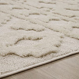 Paco Home Tapis Poils Longs Tapis De Salon Tapis Shaggy Aspect 3D Ethnique Boho Look Vintage Doux, Dimension:160x220 cm, Couleur:Crème 4