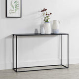 [en.casa] Table Console Table d'Appoint Industriel en Métal Résistant 74 x 115 x 32 cm Noir Mat