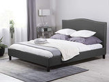 Beliani Sommier et Cadre pour Lit Double 180 x 200 cm en Tissu Gris Rétro Moderne Montpellier