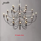 ZJN-JN Lustre Lampes de décoration à domicile moderne 30/50 Gold/Silver Gino Sarfatti conception lustre salle à manger lumineuse La chambre (Emitting Color : Halogen bulb)