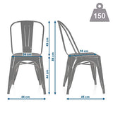 hjh OFFICE 645040 Chaise en métal bistro VANTAGGIO BRUSH vert pastel mat, design Industriel, empilable