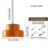 LBSWYH Moderne Salle À Manger Abat-Jour Ajustable Orange Suspension Industrielle Vintage Métal Suspendu Plafonnier Idéal pour Salle À Manger Bar Clubs & Restaurants (Orange)