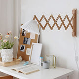 OOWOKS Applique Murale Rétro intérieur Lampe de Murale en Bois et Tissu avec Interrupteur, Lampe à Ciseaux à Bras télescopique réglable Lampe de Chevet Extensible Lampe de Lecture Murale Flexible E27
