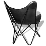 vidaXL Chaise Papillon Cuir Véritable Marron Fauteuil Salon Chambre Maison