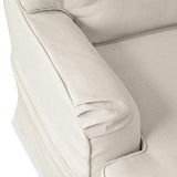 Loberon Méridienne Myersville - Bois de pin, Polyester, Lin - H/L/P env. 84/91/148.5 cm - crème