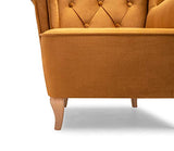 mb-moebel Fauteuil à Oreilles Fauteuil TV Relax Fauteuil d'allaitement pour Chambre, Salon ou Chambre de bébé - Velours - 124x75x85cm - VIVALDO (Olive)