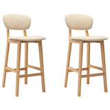 vidaXL 2X Tabourets de Bar Chaises de Comptoir Chaises de Bar Sièges de Comptoir Sièges de Bistro Tabourets de Pub Maison Intérieur Crème Tissu