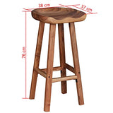 vidaXL Tabourets de Bar Lot de 2 Bois d'acacia Solide