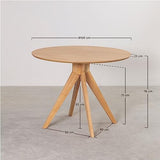 SKLUM Table à Manger Ronde en Bois (Ø100 cm) Sekiz Bois Foncé
