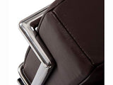 Fauteuil acier inox cuir italien noir marron cognac blanc