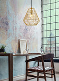 Eglo Suspension luminaire Stype, lustre chambre en métal laiton brossé, plafonnier salon ou salle à manger, douille E27 43695